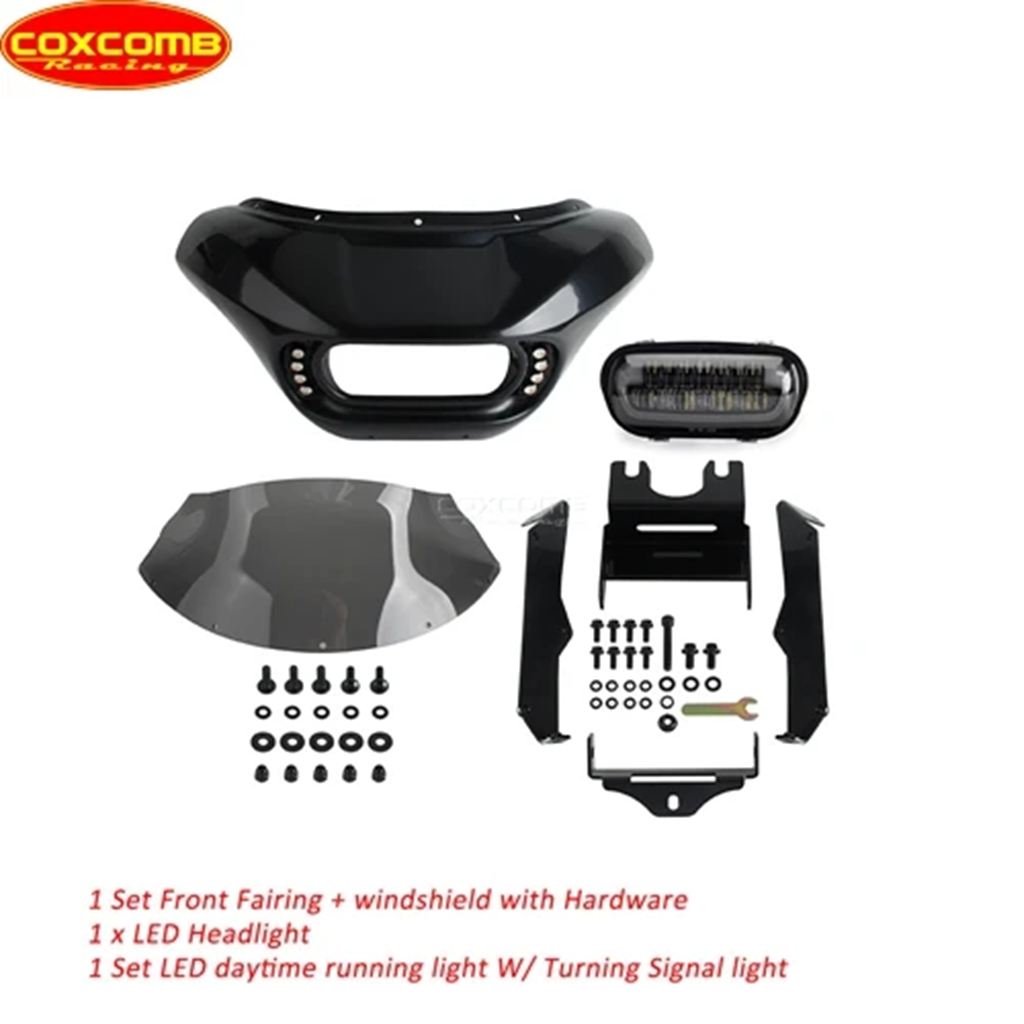 【並行輸入品】クラブスタイルLEDヘッドライトバイクフロントランプフェアリングカウルマスクカバー ハーレーソフテイルスタンダード107_4