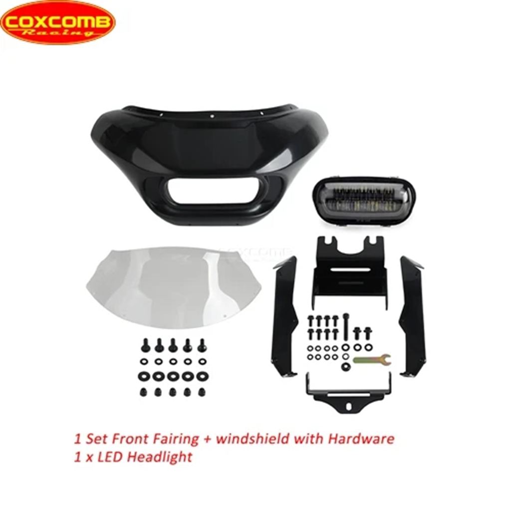 【並行輸入品】クラブスタイルLEDヘッドライトバイクフロントランプフェアリングカウルマスクカバー ハーレーソフテイルスタンダード107_1