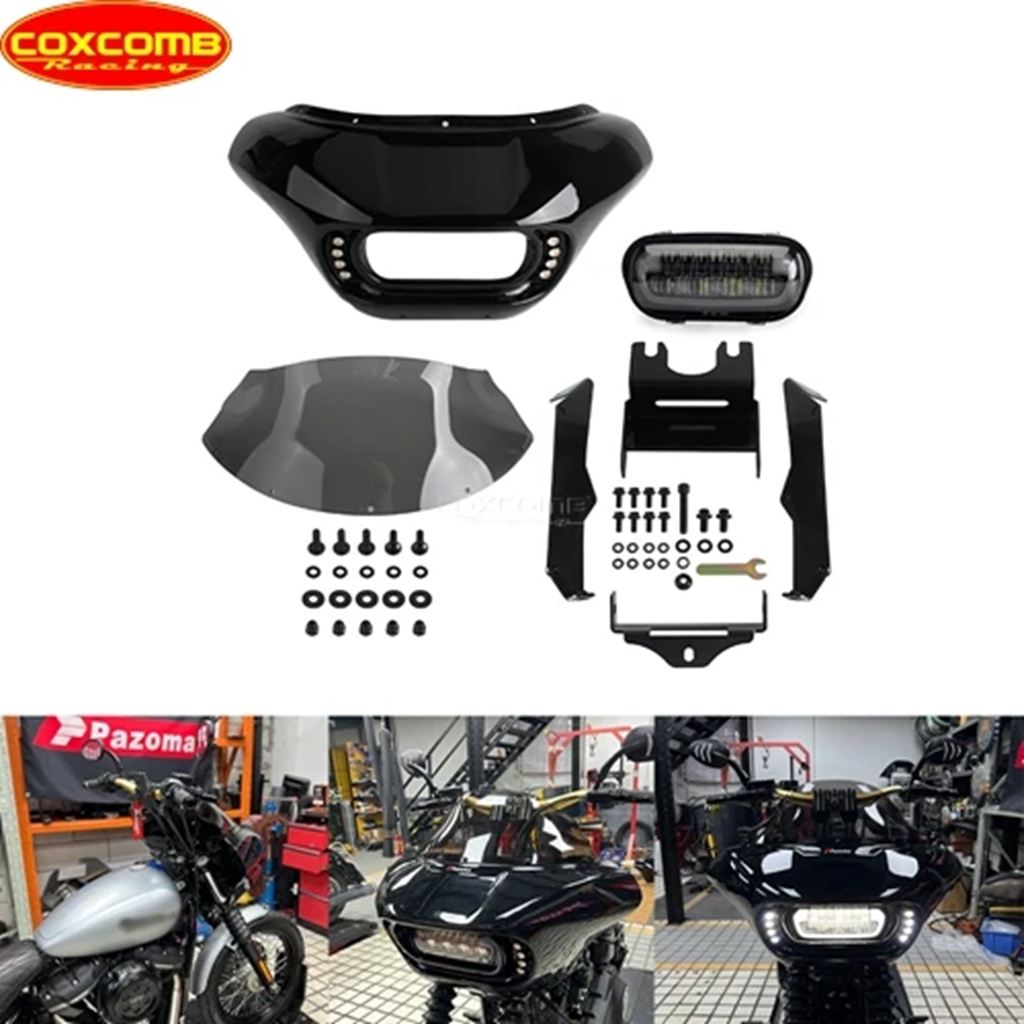 【並行輸入品】クラブスタイルLEDヘッドライトバイクフロントランプフェアリングカウルマスクカバー ハーレーソフテイルスタンダード107_2