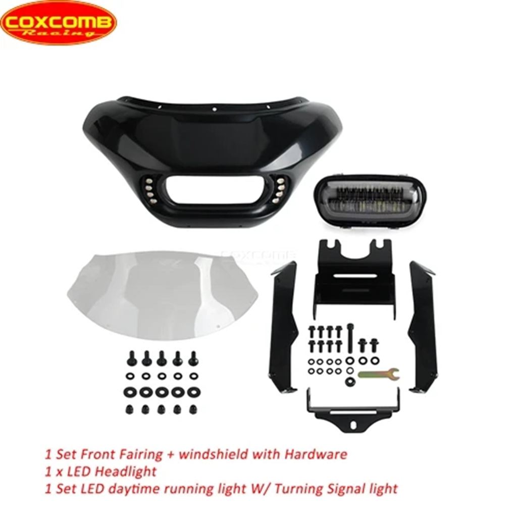 【並行輸入品】クラブスタイルLEDヘッドライトバイクフロントランプフェアリングカウルマスクカバー ハーレーソフテイルスタンダード107_3