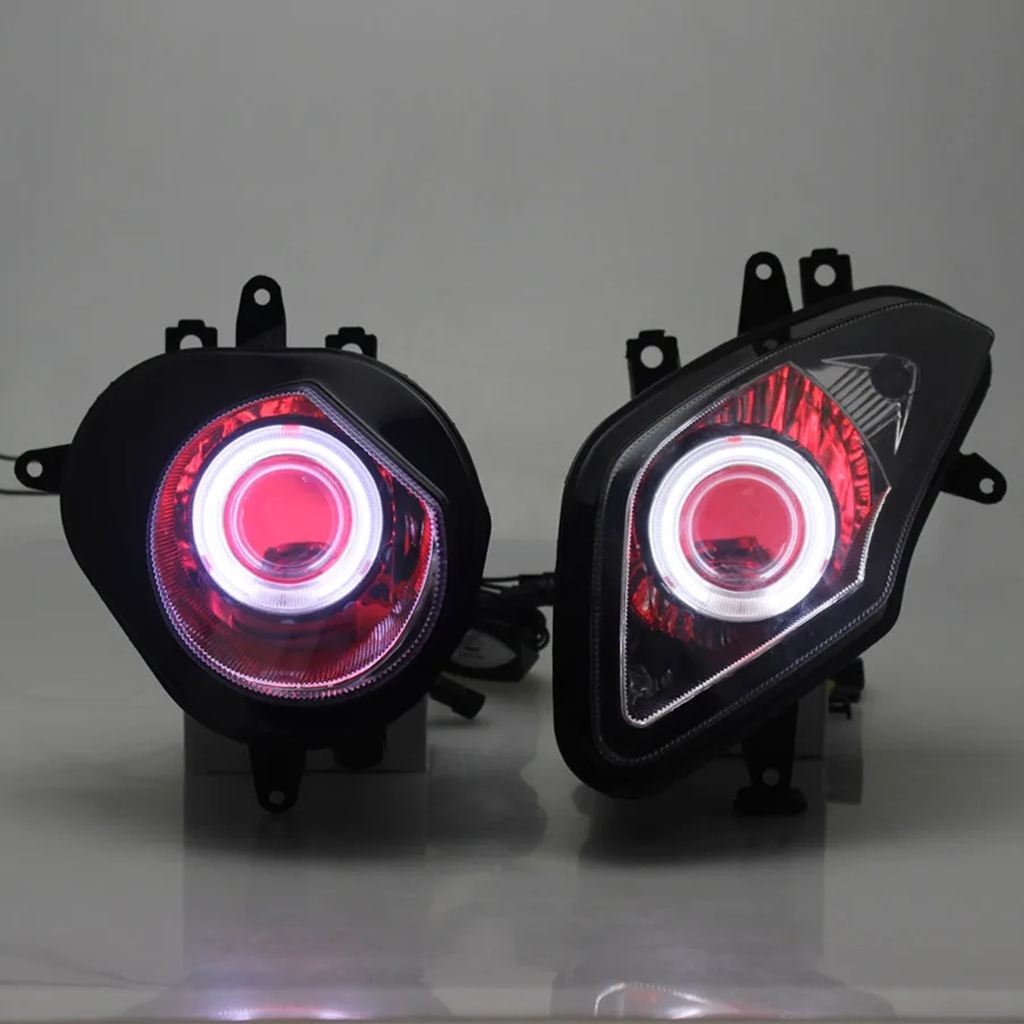 【並行輸入品】バイクヘッドライト LED カスタムエンジェルデビルアイヘッドライト HID プロジェクターヘッドランプアセンブリ BMW S1000RR S1000 RR_1