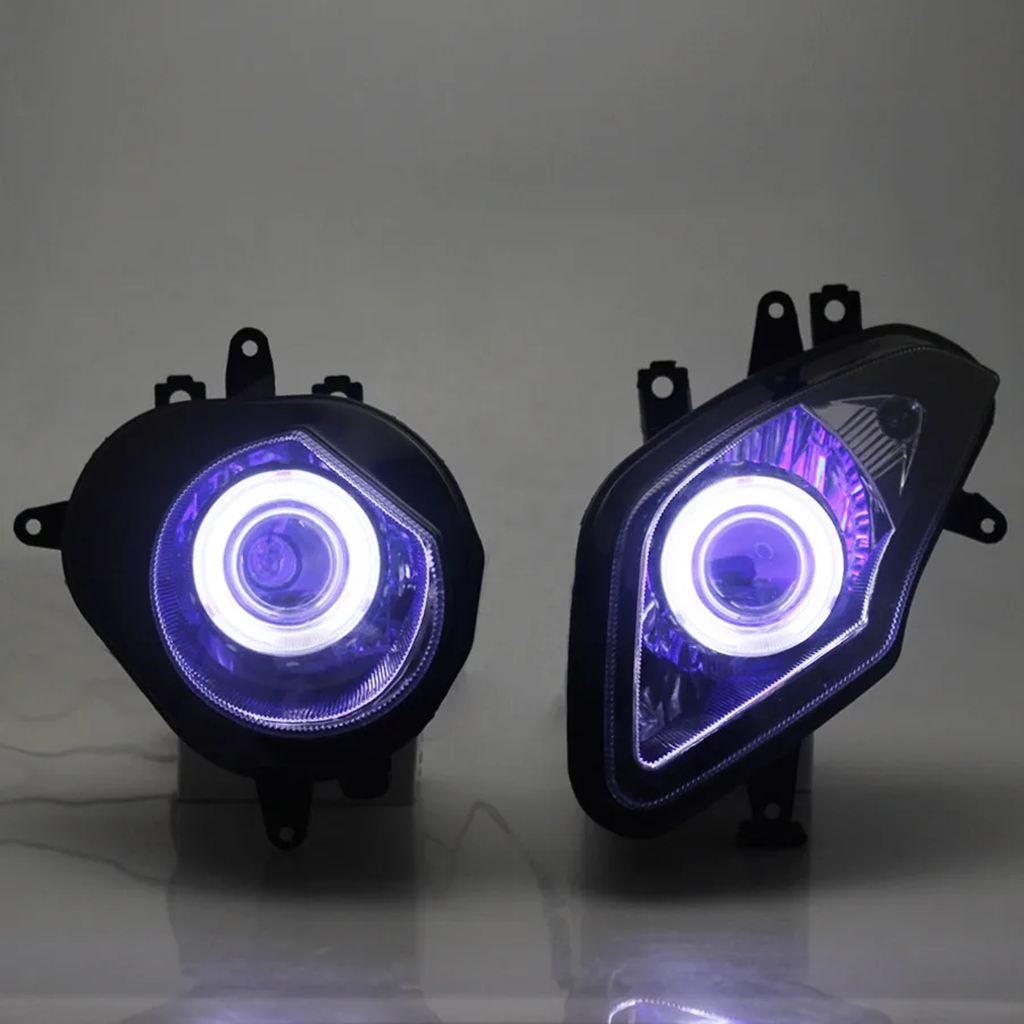 【並行輸入品】バイクヘッドライト LED カスタムエンジェルデビルアイヘッドライト HID プロジェクターヘッドランプアセンブリ BMW S1000RR S1000 RR_2
