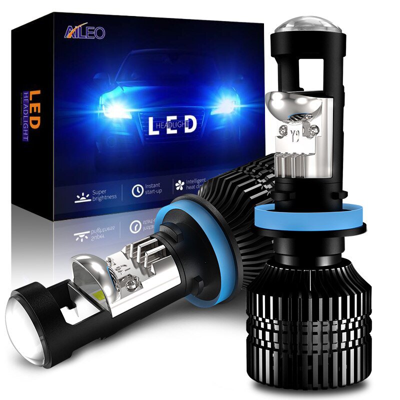 【並行輸入品】 Aileo-車 ヘッドライト電球 h11 LED h8 h9 9005 hb3 9006 hb4 ミニプロジェクターレンズ フォグライト 70w/ペア16000lm 6000k 12v rhd lhd_3