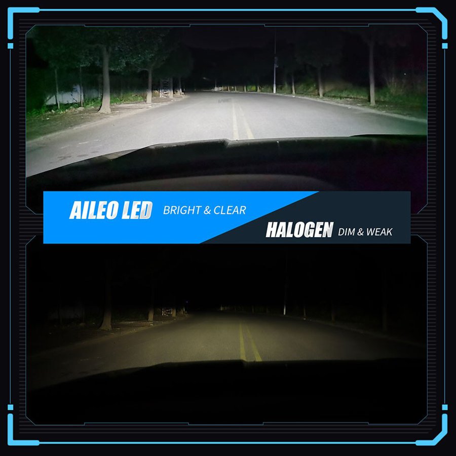 【並行輸入品】 Aileo-車 ヘッドライト電球 h11 LED h8 h9 9005 hb3 9006 hb4 ミニプロジェクターレンズ フォグライト 70w/ペア16000lm 6000k 12v rhd lhd_8