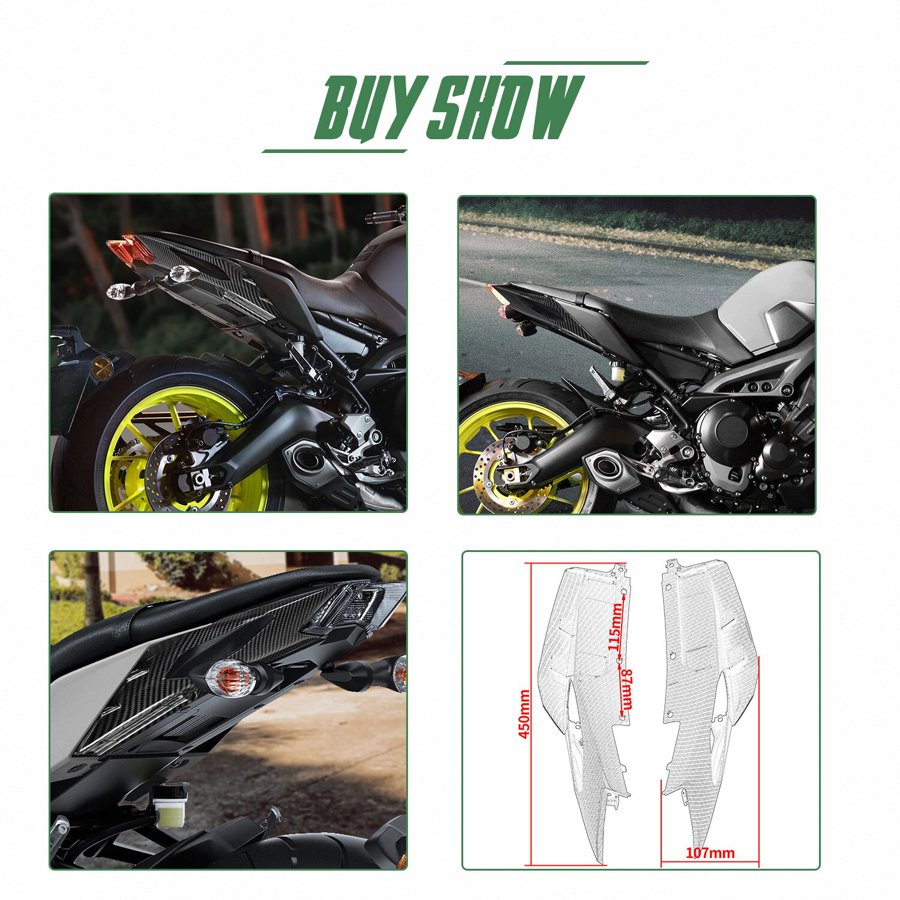 【並行輸入品】 オートバイ フェアリング リア テールシートカバー MT-09 mt09 mt 09 2017 2018 2019 2020 フェアリング サイドレール プロテクター_8