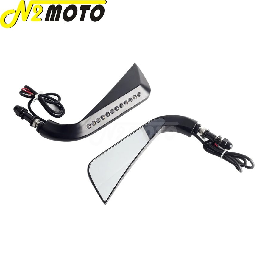 【並行輸入品】 ハーレー オートバイ バックミラー led ライト クロス骨 dyna softail electra street glide ロードキング 脂肪少年 スポーツスター 1200 883の画像