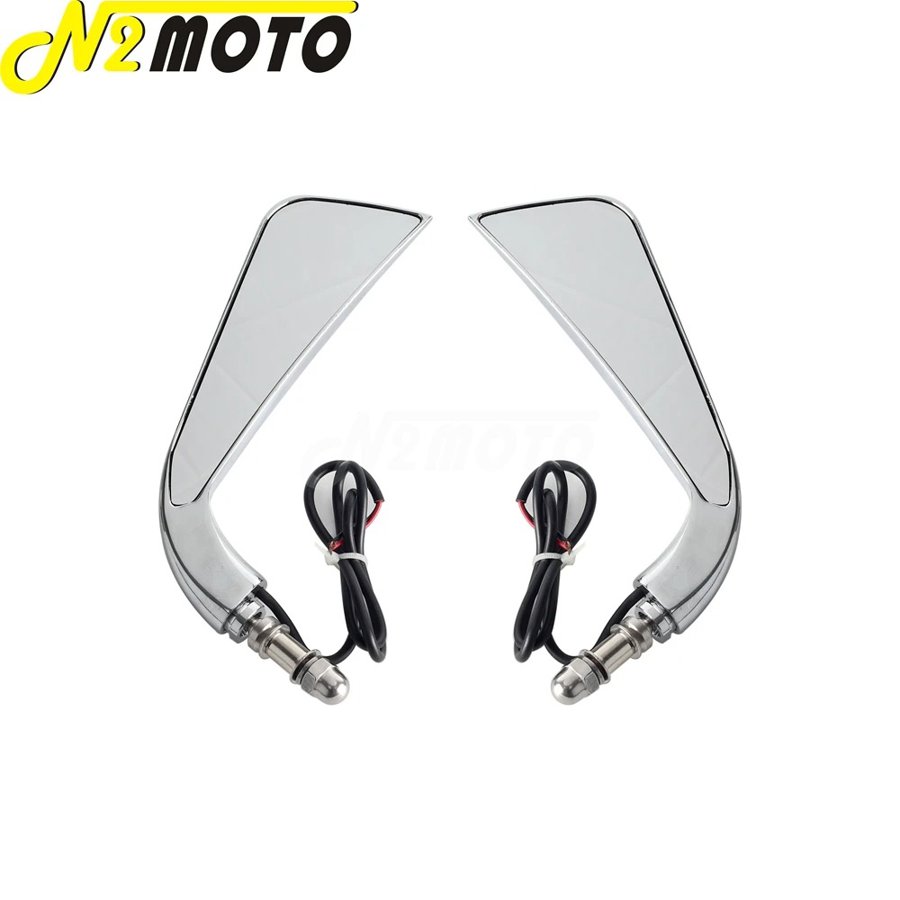 【並行輸入品】 ハーレー オートバイ バックミラー led ライト クロス骨 dyna softail electra street glide ロードキング 脂肪少年 スポーツスター 1200 883の画像