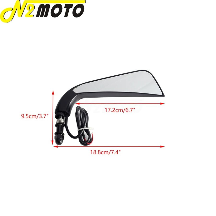 【並行輸入品】 ハーレー オートバイ バックミラー led ライト クロス骨 dyna softail electra street glide ロードキング 脂肪少年 スポーツスター 1200 883の画像