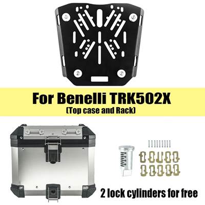 【並行輸入品】 ベネリtrk502x trk 502 x 502x用ブラックアルミニウムバイク 二輪ラゲッジボックスホルダーの画像