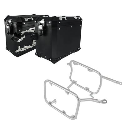 【並行輸入品】 ベネリtrk502x trk 502 x 502x用ブラックアルミニウムバイク 二輪ラゲッジボックスホルダーの画像