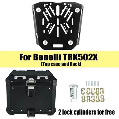 【並行輸入品】 ベネリtrk502x trk 502 x 502x用ブラックアルミニウムバイク 二輪ラゲッジボックスホルダーの画像