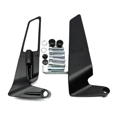 並行輸入品】 バイク用ステルスウィングレットミラー 回転可能ミラー