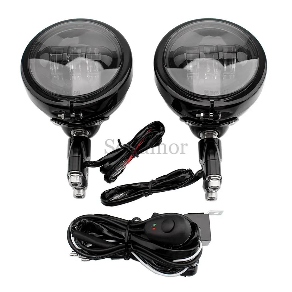 【並行輸入品】4.5 ''バイクアクセサリー黒フォグランプ LED 補助ヘッドライト BMW R 18 B R18B R18 トランスコンチネンタル 2021-2024_1