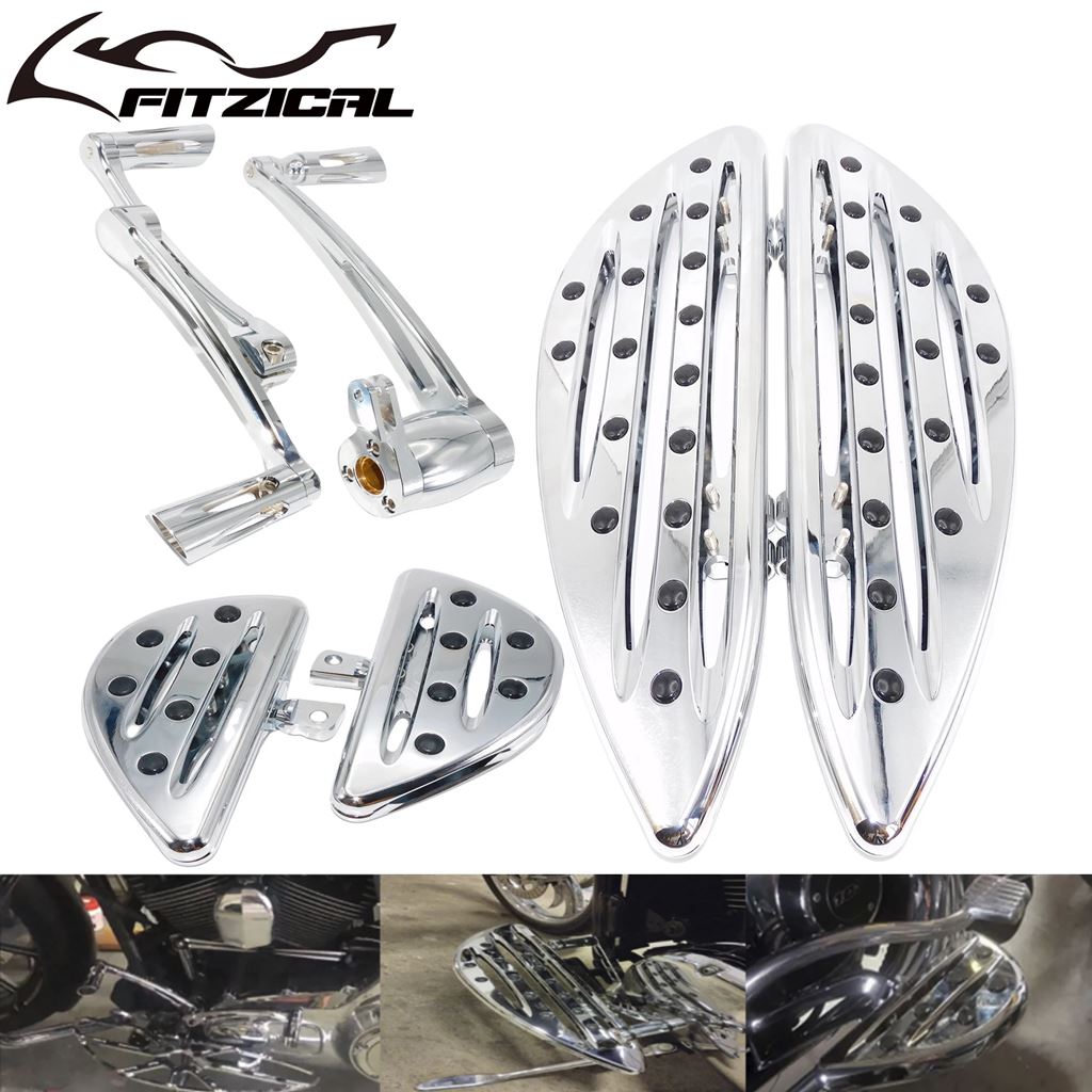 並行輸入品 バイクフロントドライバーフットペグフロアボード助手席フットレストブレーキシフトハーレーツーリングトライストリ_1