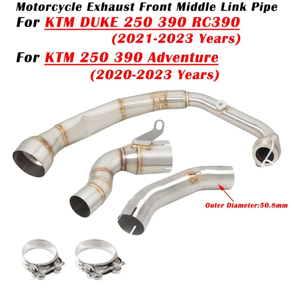 並行輸入品 バイクエキゾーストシステム 51MM 250 390アドベンチャー RC390 2020 2021 2022用フロントセンターリンクパイプ_2