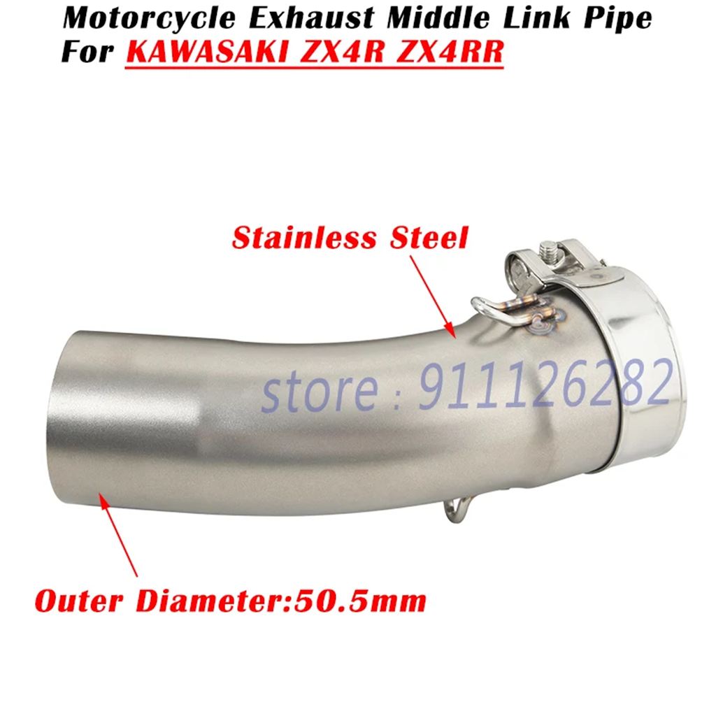 並行輸入品 カワサキ ZX 4R 4RR ZX4R ZX4RR 2023年式 バイク用排気システム カスタムマフラー 51MM フロントミドルリンクパイプ_1