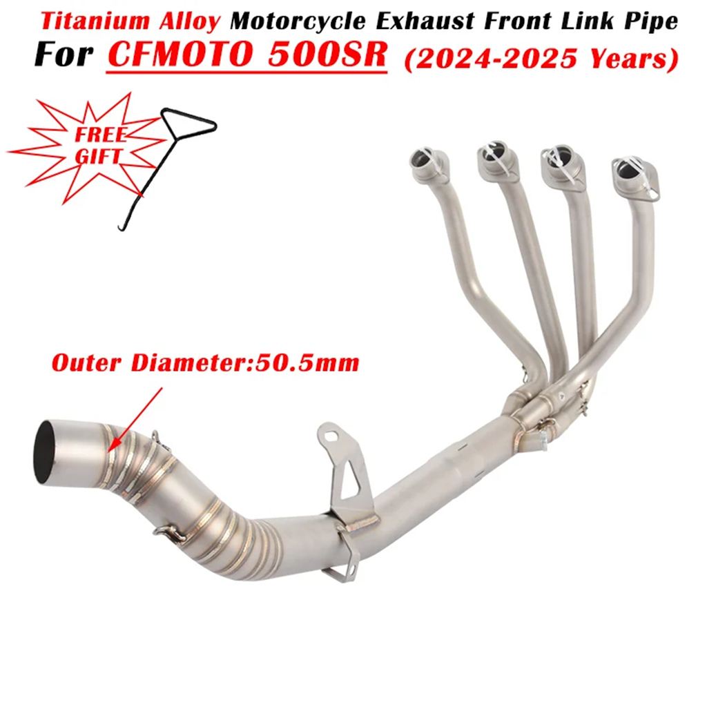 並行輸入品 CFMOTO 500SR 500 SR 2024 2025 バイク排気エスケープシステムマフラーチタン合金 51 MMフロントリンクパイプ_1