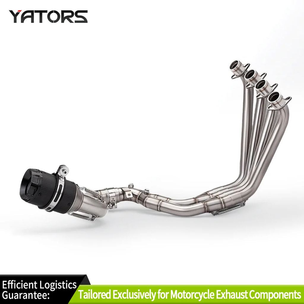 並行輸入品 排気システムバイクマフラーフロントリンクパイプ 2 つ酸素センサー付き CBR650R CBR650F CBR650 CB650F 2014-2025の画像