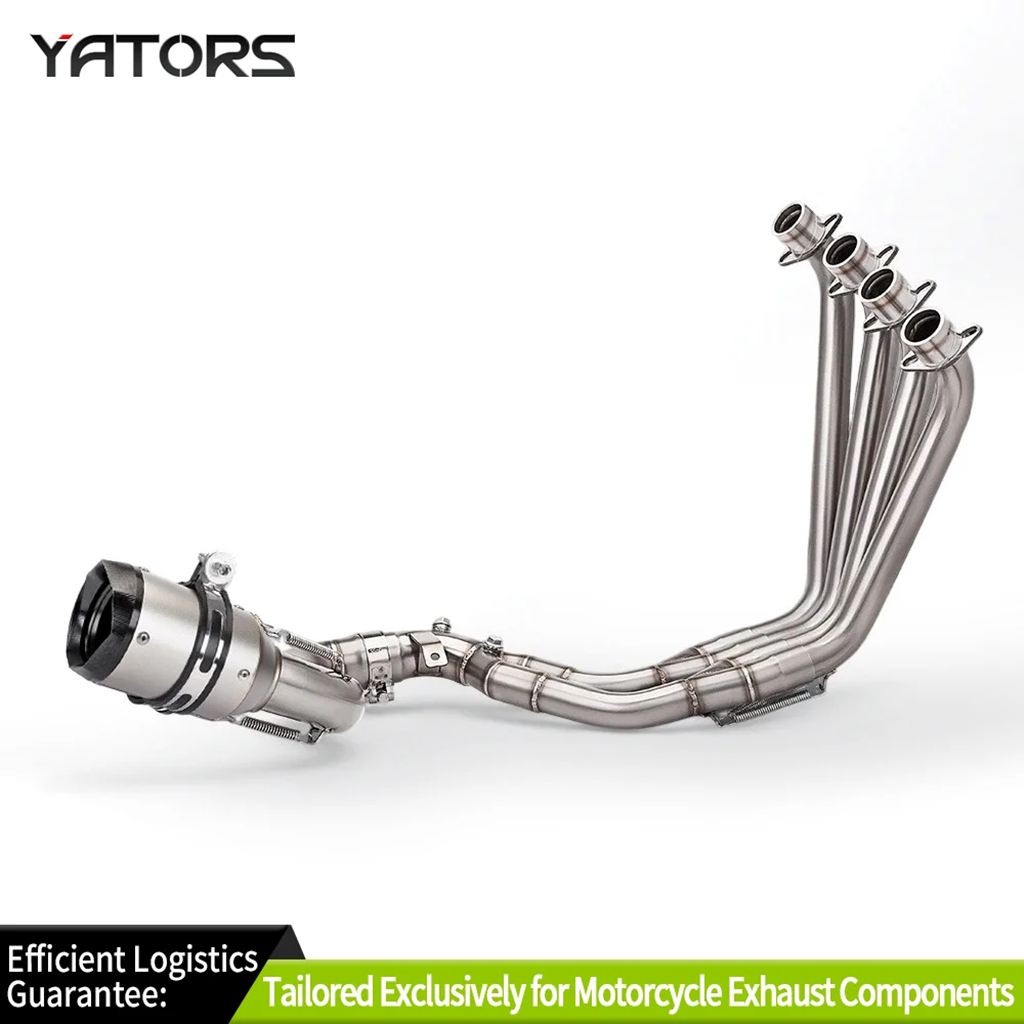 並行輸入品 排気システムバイクマフラーフロントリンクパイプ 2 つ酸素センサー付き CBR650R CBR650F CBR650 CB650F 2014-2025の画像