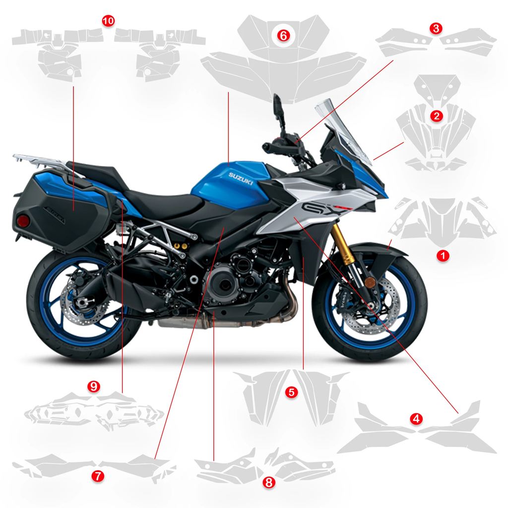 並行輸入品 スズキ GSX-S 1000 GX 2024-2025用 バイクメーター保護フィルム アウターライン防止傷防止保護フィルム_4
