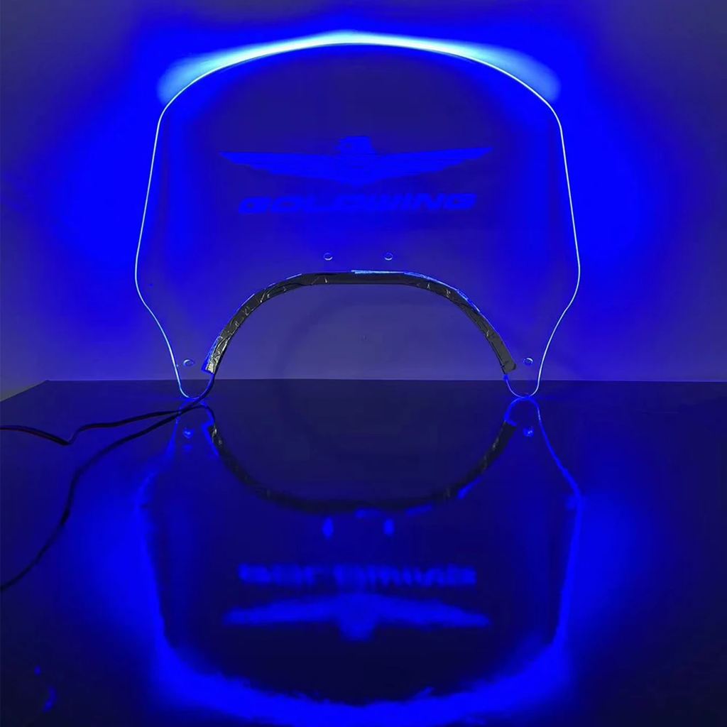 並行輸入品 LEDライト付きバイク 二輪リアエアデフレクター ホンダゴールドウィング1800用フロントガラス ウィンドスクリーンフ_3