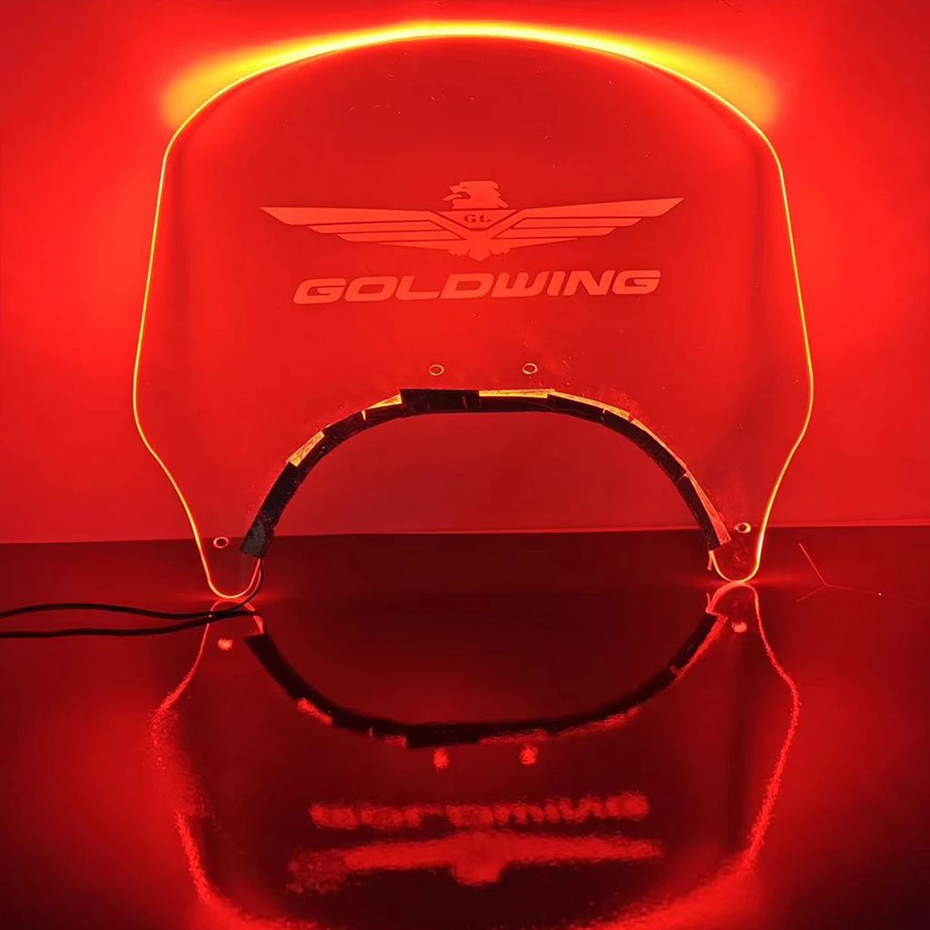 並行輸入品 LEDライト付きバイク 二輪リアエアデフレクター ホンダゴールドウィング1800用フロントガラス ウィンドスクリーンフ_2