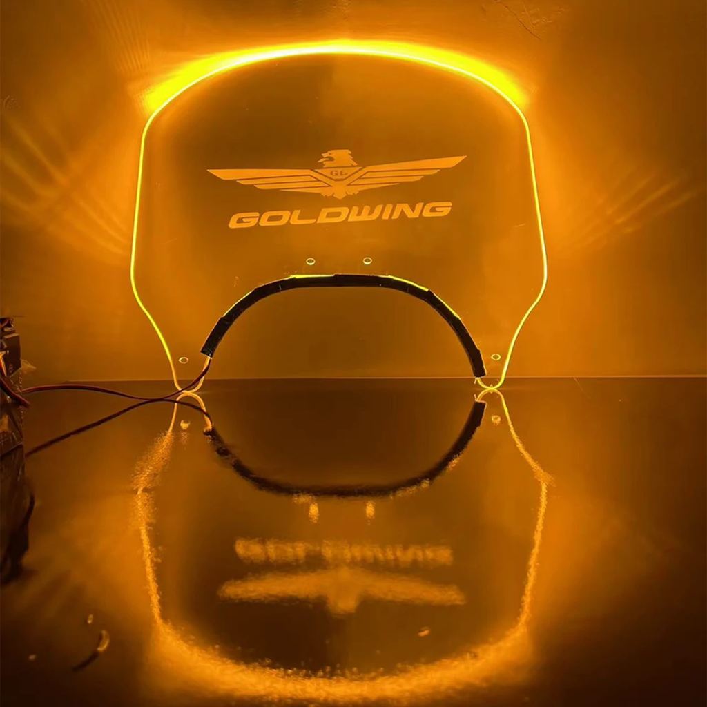 並行輸入品 LEDライト付きバイク 二輪リアエアデフレクター ホンダゴールドウィング1800用フロントガラス ウィンドスクリーンフ_4
