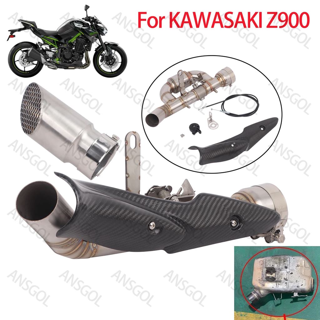 並行輸入品 カワサキZ900用Z900エスケープエキゾーストシステムミドルパイプスリップ モトマフラーミッドリンクパイプ カバー付_3