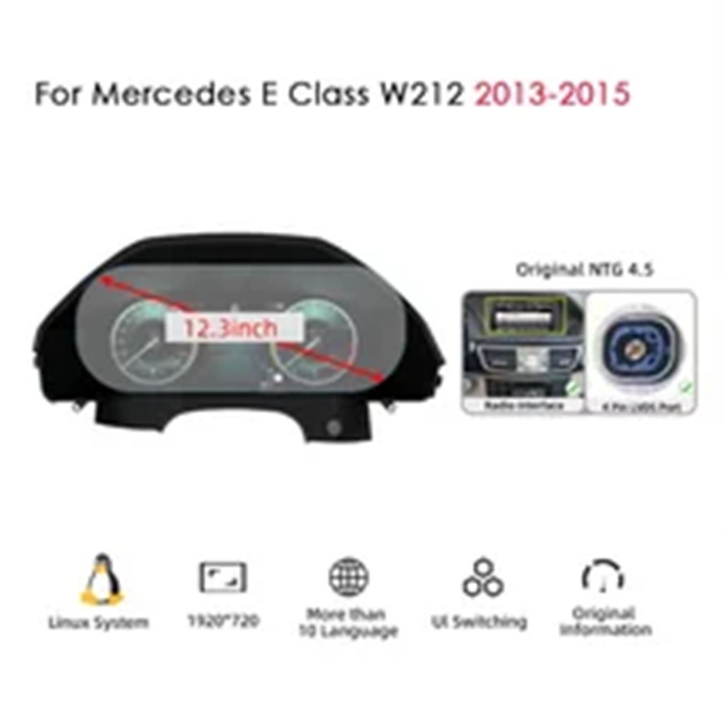 【並行輸入品】メルセデス W176 C177 X156 W205 W212 C GLC A GLA CLA E ML GL G GLE GLS クラス用 LCD ダッシュボード スピードメーターの画像
