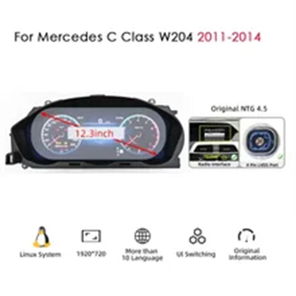 【並行輸入品】メルセデス W176 C177 X156 W205 W212 C GLC A GLA CLA E ML GL G GLE GLS クラス用 LCD ダッシュボード スピードメーターの画像