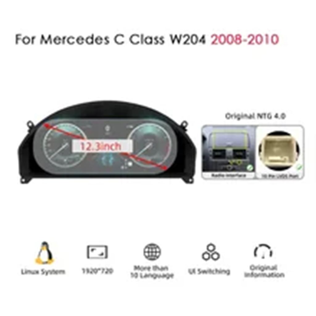 【並行輸入品】メルセデス W176 C177 X156 W205 W212 C GLC A GLA CLA E ML GL G GLE GLS クラス用 LCD ダッシュボード スピードメーターの画像