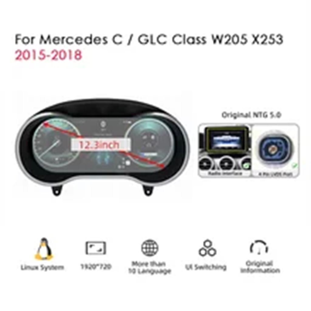 【並行輸入品】メルセデス W176 C177 X156 W205 W212 C GLC A GLA CLA E ML GL G GLE GLS クラス用 LCD ダッシュボード スピードメーターの画像