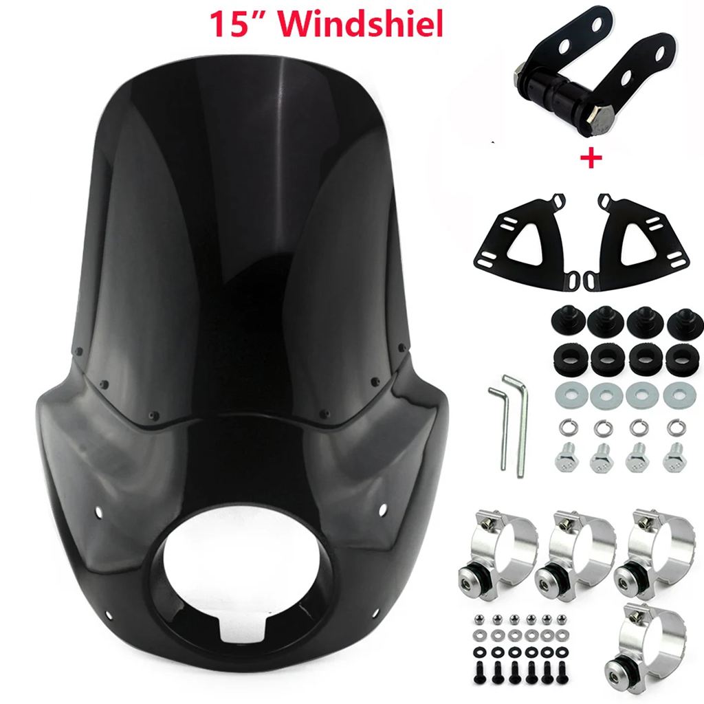 並行輸入品 バイクヘッドライトフェアリングマスク 5 3/4インチ ヘッドランプウィンドシールドカバー フェアリング ハーレーソフ