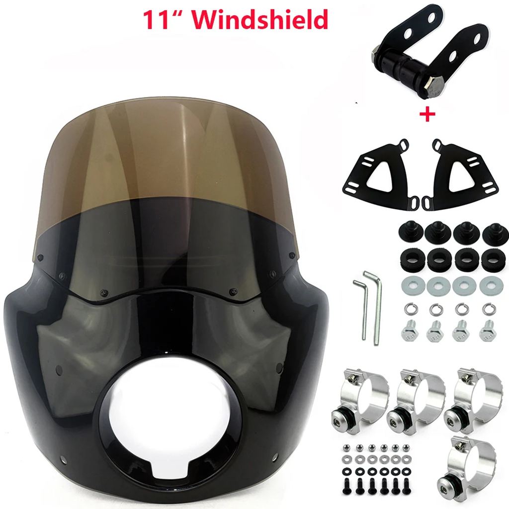 並行輸入品 バイクヘッドライトフェアリングマスク 5 3/4インチ ヘッドランプウィンドシールドカバー フェアリング ハーレーソフ