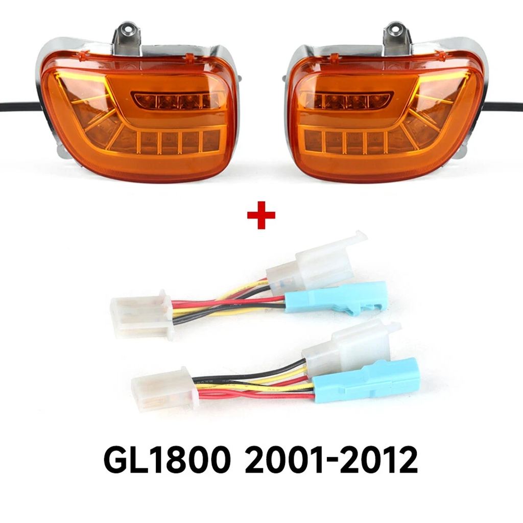 並行輸入品 GL1800 ABS 2001-2011 2012 バイクアクセサリー DRL ライトランプ LED 光流方向フロント LED ミラーウィンカー_1