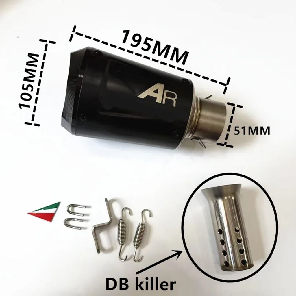 並行輸入品 51MM汎用バイクGP排気DBキラーエスケープマフラー カワサキZ900 FZ6 RC390 R6 R1 MT09 Z800 CBR1000 MT07用_1