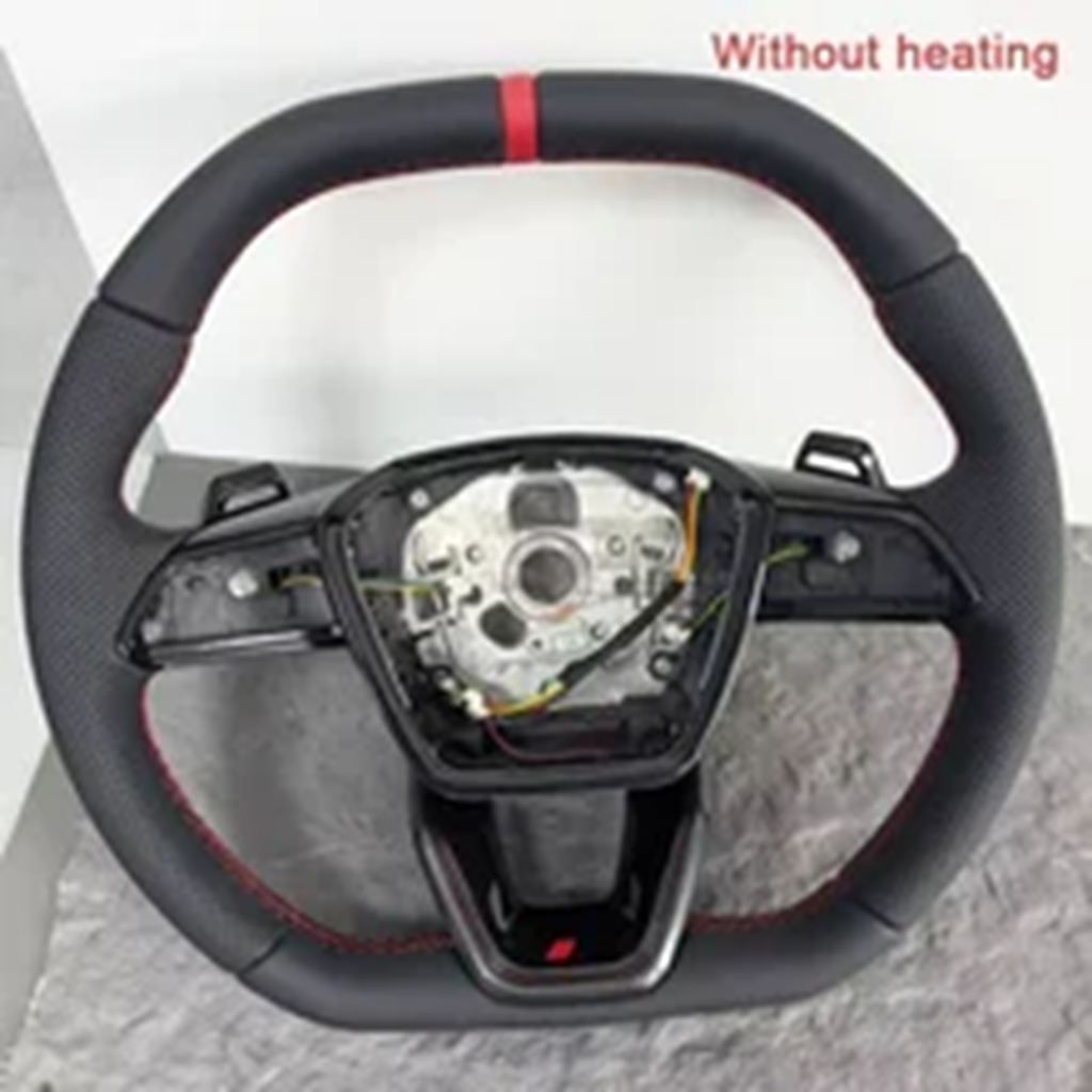 並行輸入品 アウディ A6 A7 C8 RS6 RS7 フラットボトム セミパンチング スポーツステアリングホイール パドルシフター対応の画像