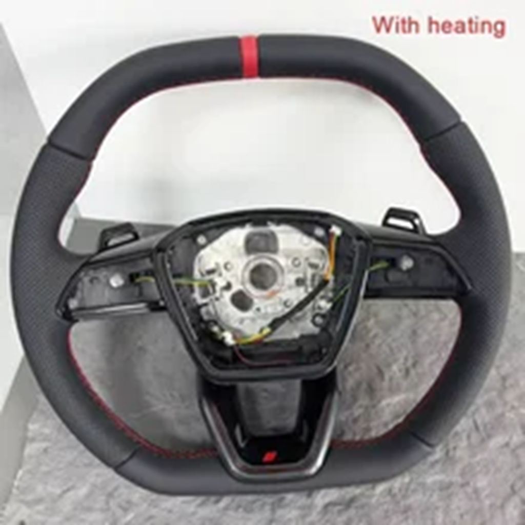 並行輸入品 アウディ A6 A7 C8 RS6 RS7 フラットボトム セミパンチング スポーツステアリングホイール パドルシフター対応の画像