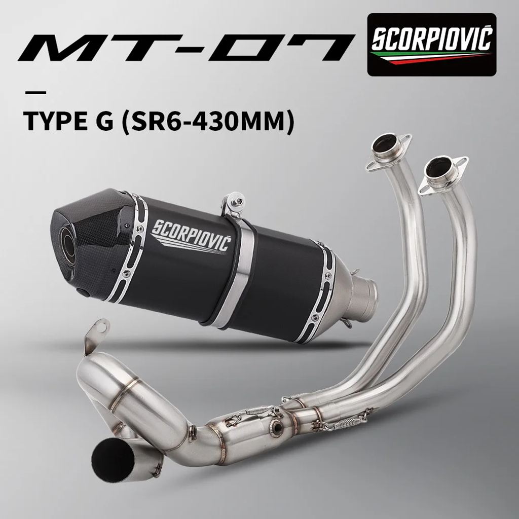 【並行輸入品】バイクマフラーフル排気システム MT07 トレーサー XSR 700 2015 - 2025 2 酸素センサー付き