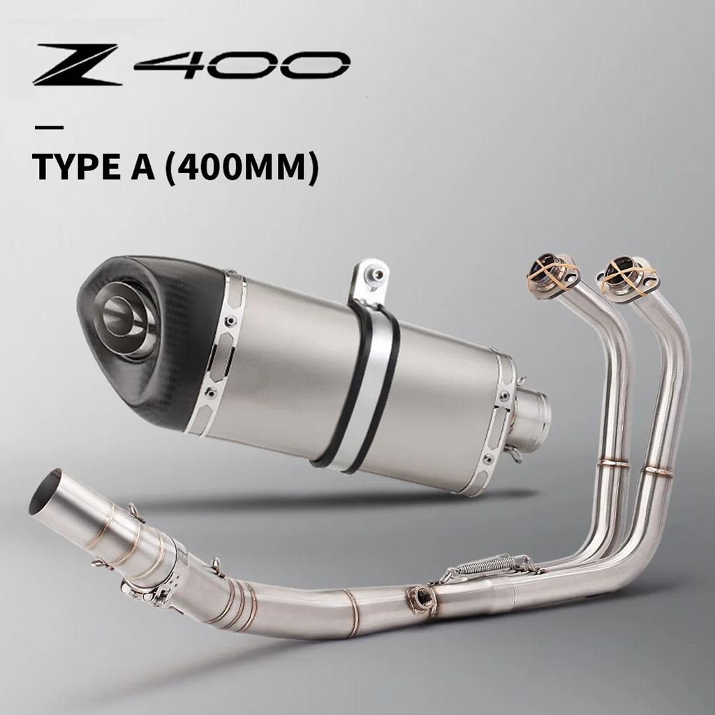 【並行輸入品】Ninja400 z400 フルシステム 51mm ミドルフロントリンクパイプ スリップオンエキゾースト Ninja z 400 500の画像
