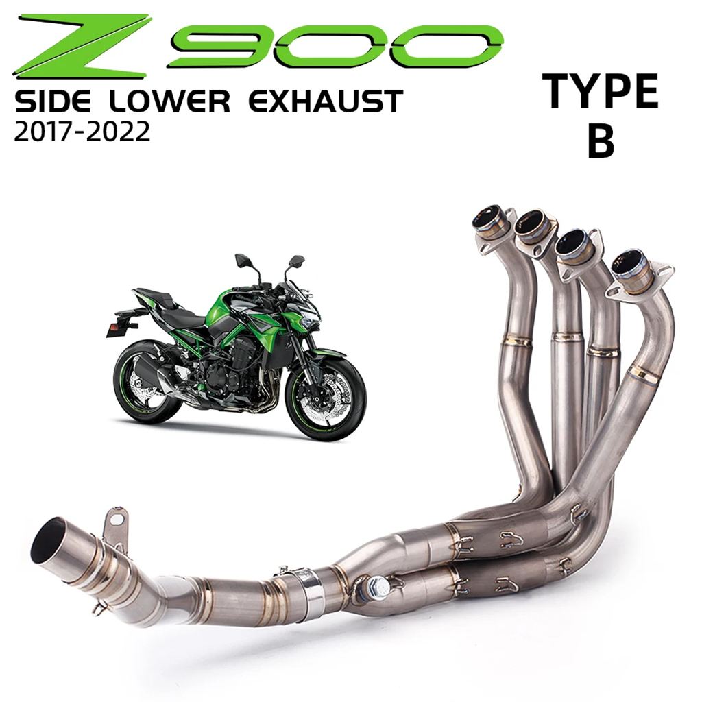 【並行輸入品】バイクチタン合金エキゾーストフルシステムヘッダーフロントリンクパイプ 51MMマフラー接続用 Z900 2017-2022対応の画像
