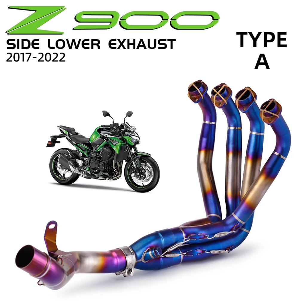 【並行輸入品】バイクチタン合金エキゾーストフルシステムヘッダーフロントリンクパイプ 51MMマフラー接続用 Z900 2017-2022対応の画像