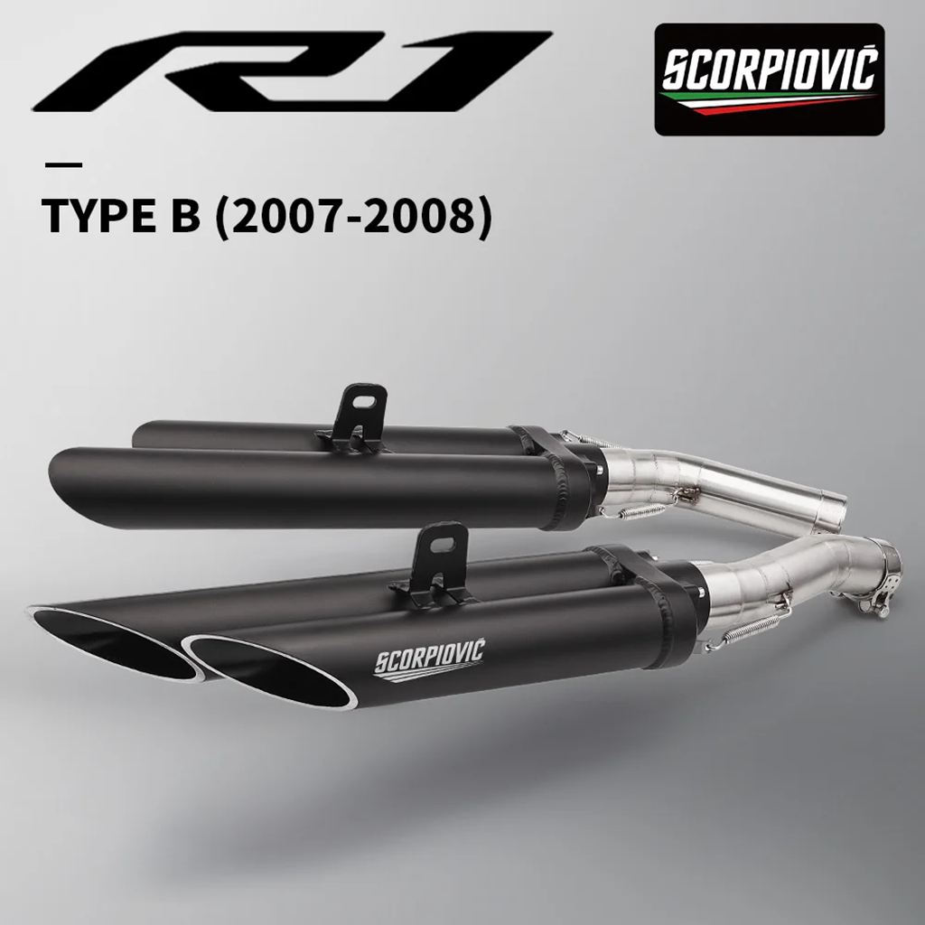 【並行輸入品】スリップ R1 YZF-R1 2007-2008 バイク排気エスケープモトマフラー DB キラーミッドリンクパイプ_2
