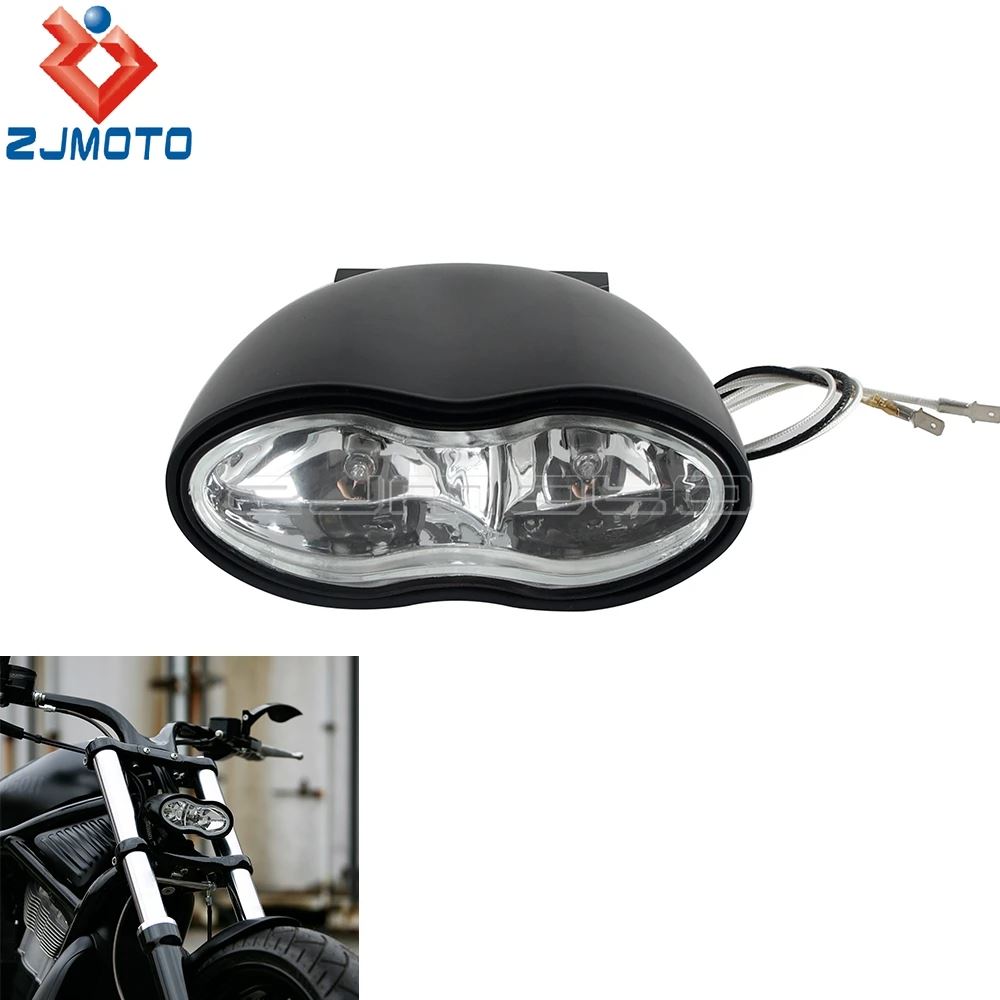 並行輸入品】汎用ヴィンテージウェーブオーバルツインヘッドライト