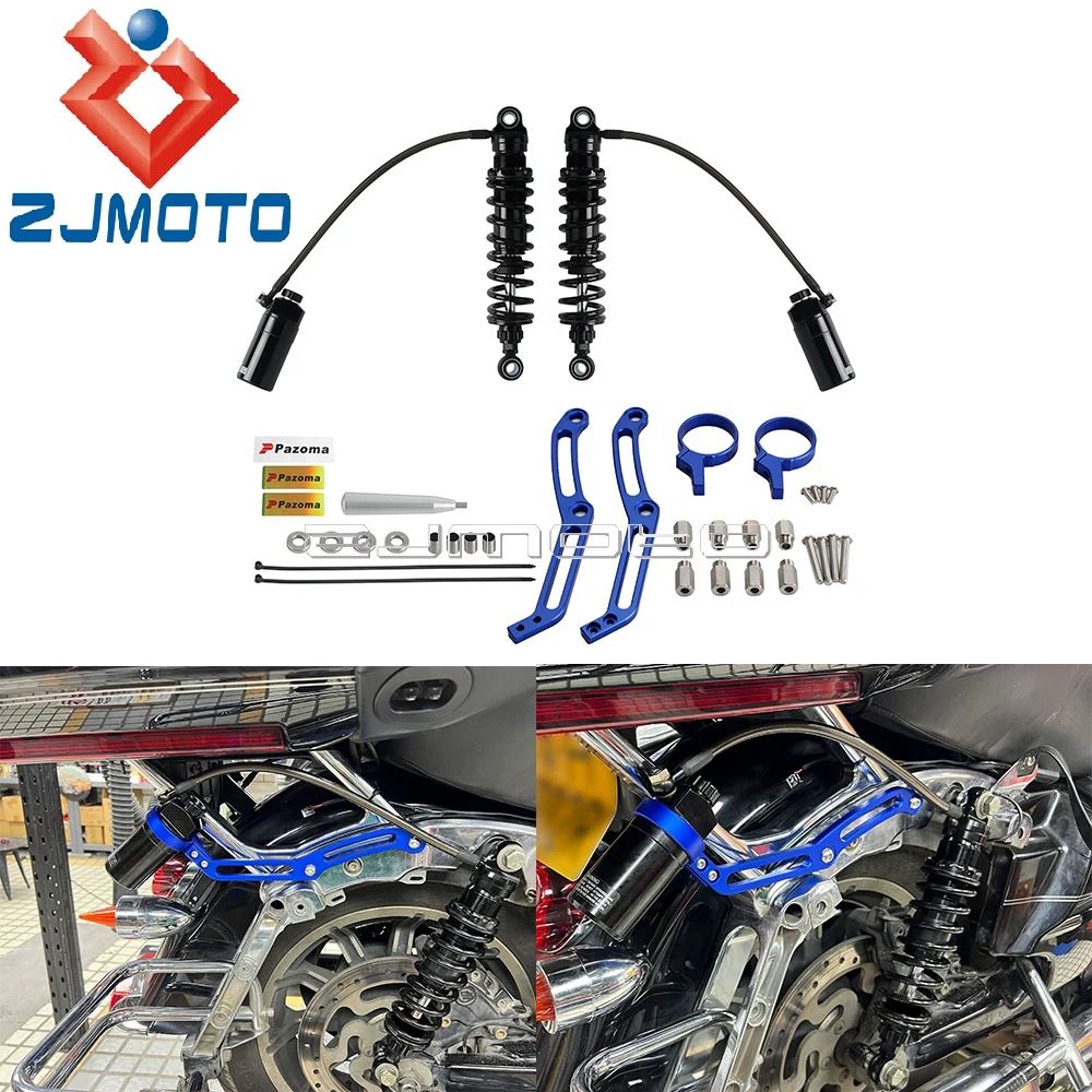 【並行輸入品】バイクリモートリザーバーリアショックアブソーバーダンパーハーレーツーリングロードキング FLHR エレクトラストリートロードグライドの画像