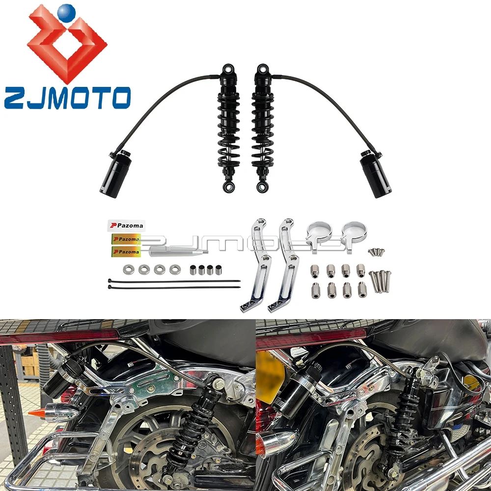 【並行輸入品】バイクリモートリザーバーリアショックアブソーバーダンパーハーレーツーリングロードキング FLHR エレクトラストリートロードグライドの画像