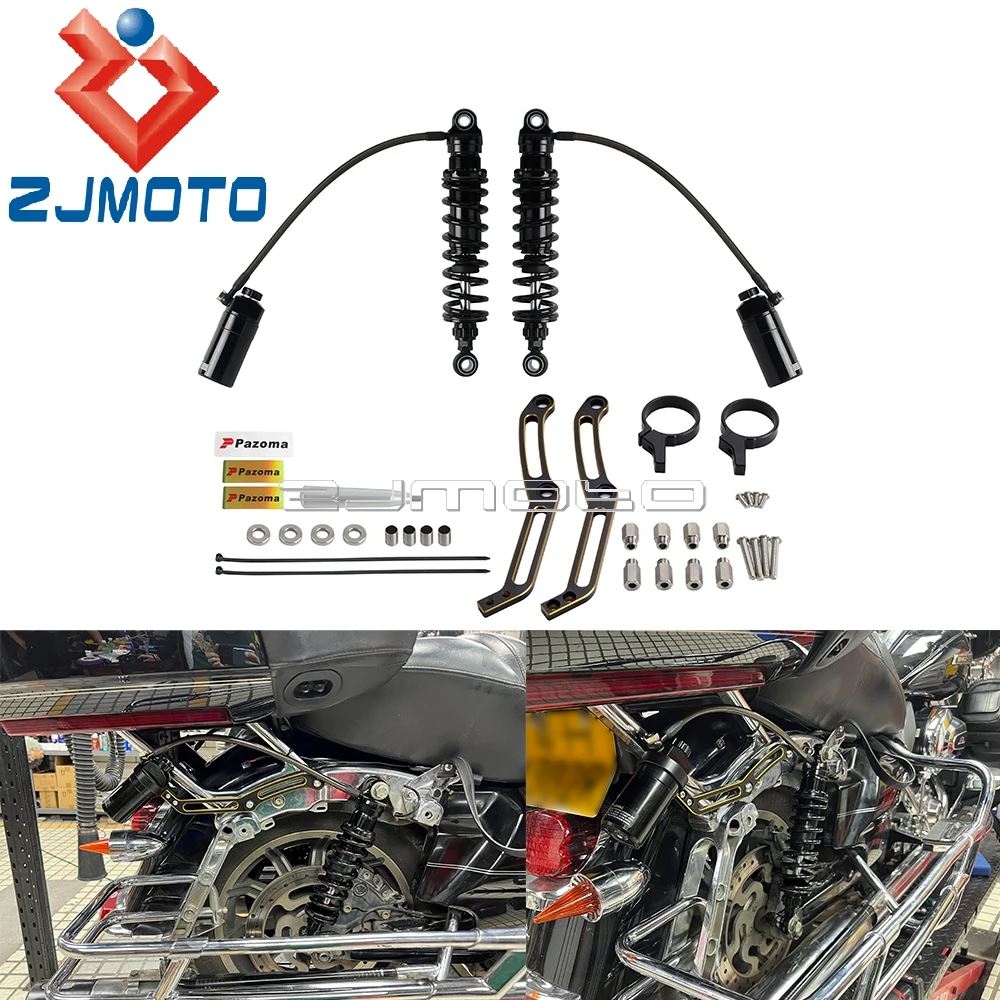 【並行輸入品】バイクリモートリザーバーリアショックアブソーバーダンパーハーレーツーリングロードキング FLHR エレクトラストリートロードグライドの画像