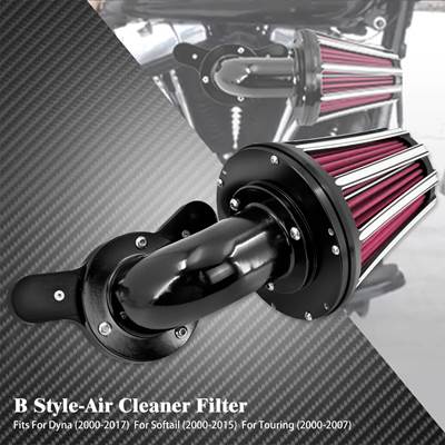 【並行輸入品】 バイク用黒エアクリーナーキット ハーレーツーリングキット ストリートグライドデナ ソフテイルカバー ボーイ用 スポースター xl 883 72の画像