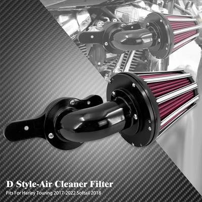【並行輸入品】 バイク用黒エアクリーナーキット ハーレーツーリングキット ストリートグライドデナ ソフテイルカバー ボーイ用 スポースター xl 883 72の画像