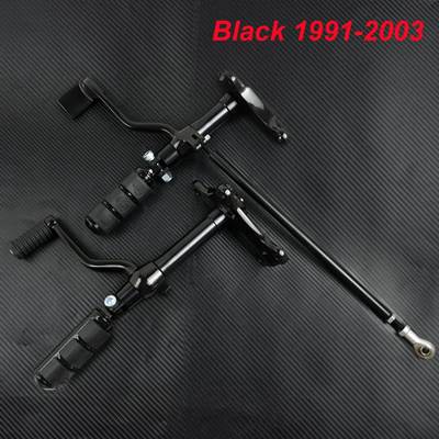 【並行輸入品】 フルバイクフロントコントロールキット ペグレバー ハーレースポーツスターxl883xl1200用黒クロムリンケージ アイアン48 72 1991-upの画像